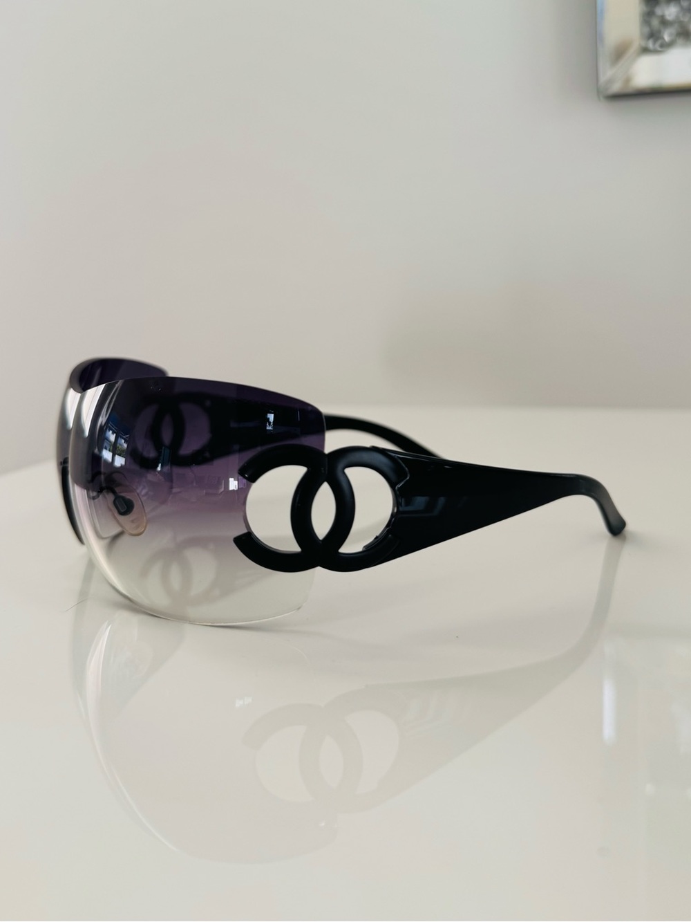 Rare ๐ค Vintage Authentic Chanel CC rimless sunglasses - Picture 5 of 10